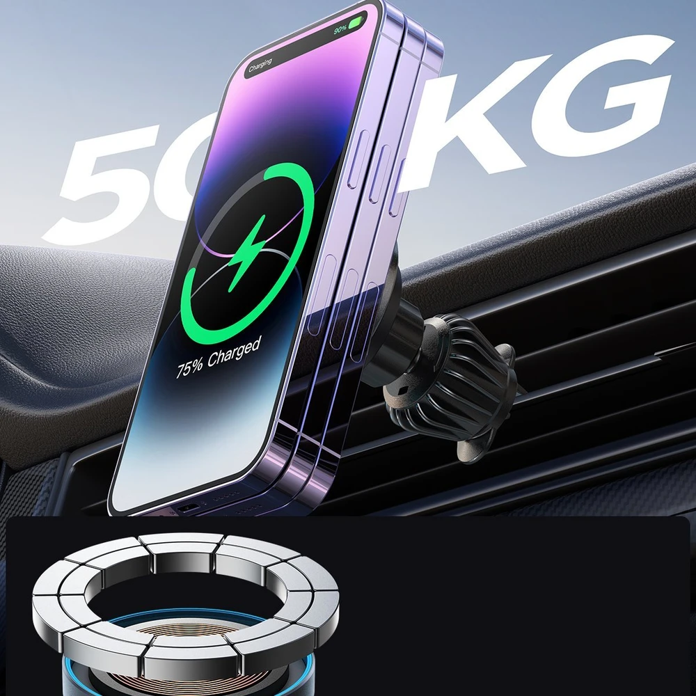 Automobilinis laikiklis-įkroviklis Joyroom JR-ZS240 Pro MagSafe 15W juodas