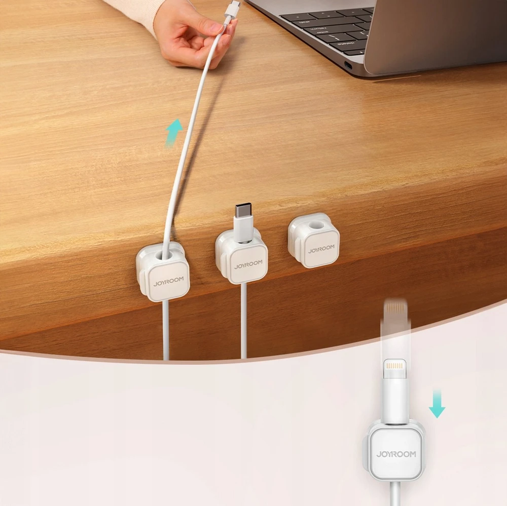 Magnetic Cable Organizer Joyroom JR-ZS368 3 vnt baltos spalvos