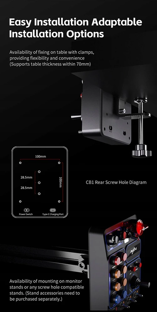 PXN CB1 Control Box – juodos spalvos
