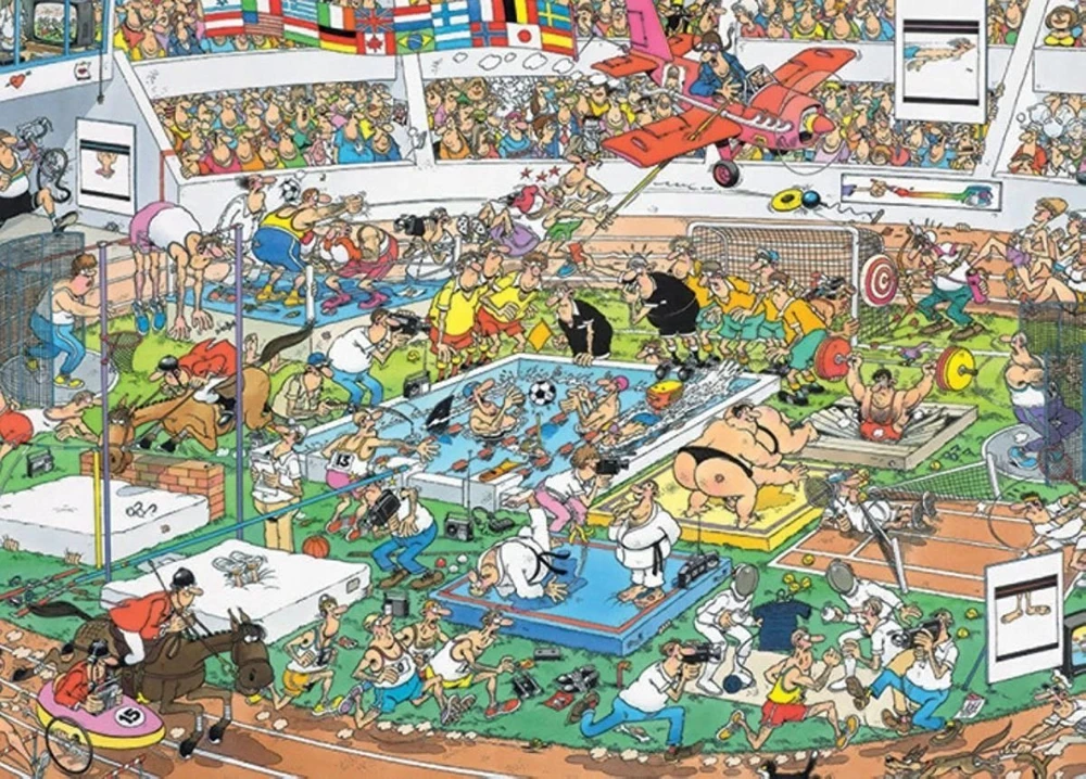 Dėlionė Jumbo Spiele Jumbo Jan van Haasteren Sportlich, sportlich! 1000 Teile Puzzle (81906)