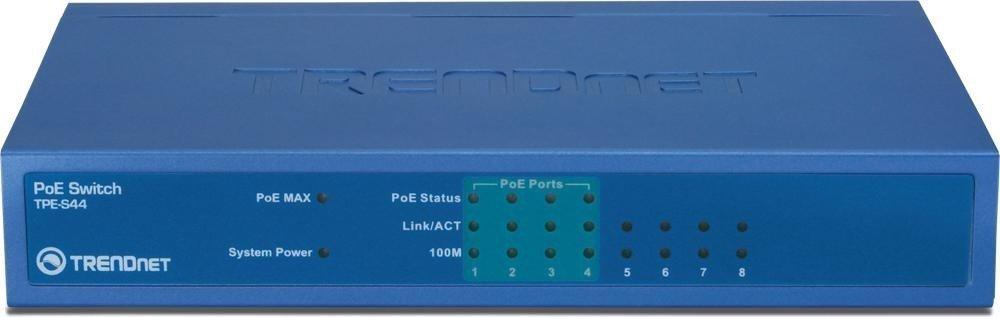 TRENDNET 8 prievadų 10/100 Mbps PoE jungiklis 4 PoE 4 ne PoE