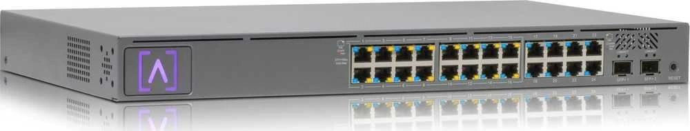 Šakotuvas „Alta Labs S24-PoE“ | Komutatorius | 24x RJ45 1000Mb/s, 16x PoE+, 2x SFP+, 240W, „Bluetooth“, programėlė, stovas