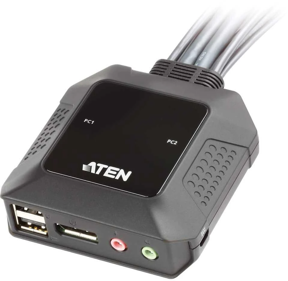 Adapteris ATEN 2xUSB-A, 1xDP, juodas / CS22DP / CS22DP-AT