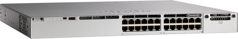 Šakotuvas „Cisco Catalyst 9300“ tik 24 prievadų duomenims, „Network Essentials“.
