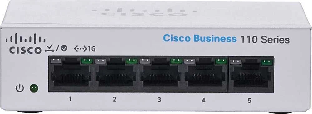 Šakotuvas Cisco CBS110 nevaldomas 5 prievadų GE, stalinis kompiuteris, išorinis PS