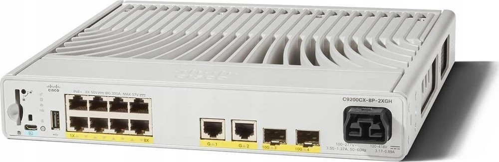 Šakotuvas Cisco CATALYST 9000 COMPACT SWITCH 8 - PORT POE+ 240W ESSENTIALS