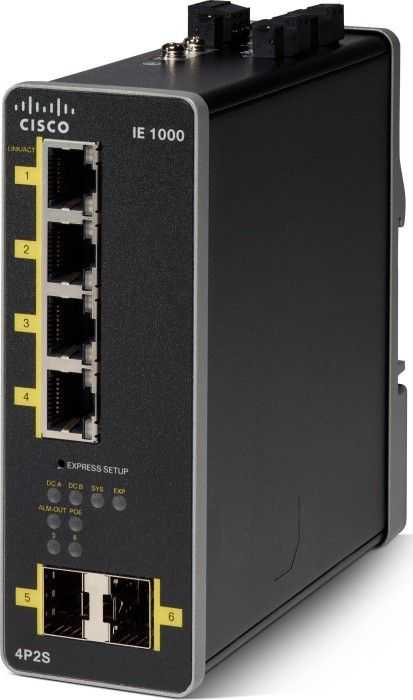 Šakotuvas Cisco IE-1000 GUI pagrindu veikiantis 2 lygio POE komutatorius - 2GE SFP + 4 FE variniai prievadai
