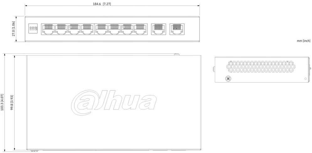 Šakotuvas SWITCH POE CS4010-8ET2GT-60 8 PRIEVADŲ DAHUA