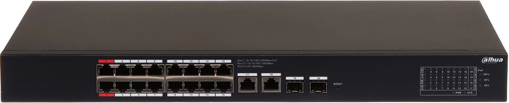 Šakotuvas Jungiklis POE CS4220-16GT-135 16 prievadų SFP DAHUA
