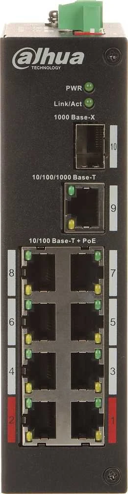 Šakotuvas PRAMONINIS SWITCH'AS POE PFS3110-8ET-96-V2 8 PRIEVADŲ SFP DAHUA