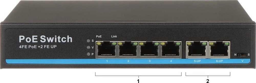Šakotuvas SWITCH POE GTX-A1-06-42 4 PRIEVADŲ