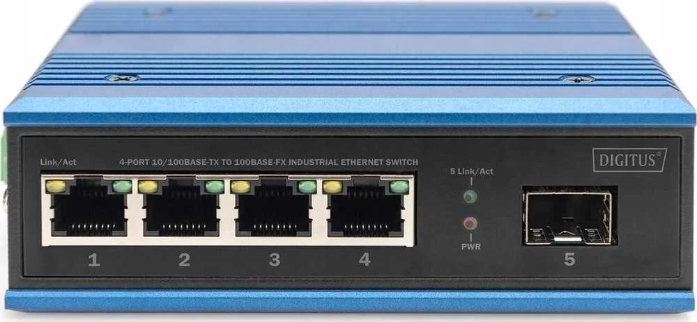 Šakotuvas Digitus DN-651130 tinklo komutatorius Ne-valdomas Fast Ethernet (10/100) Juoda, Mėlyna