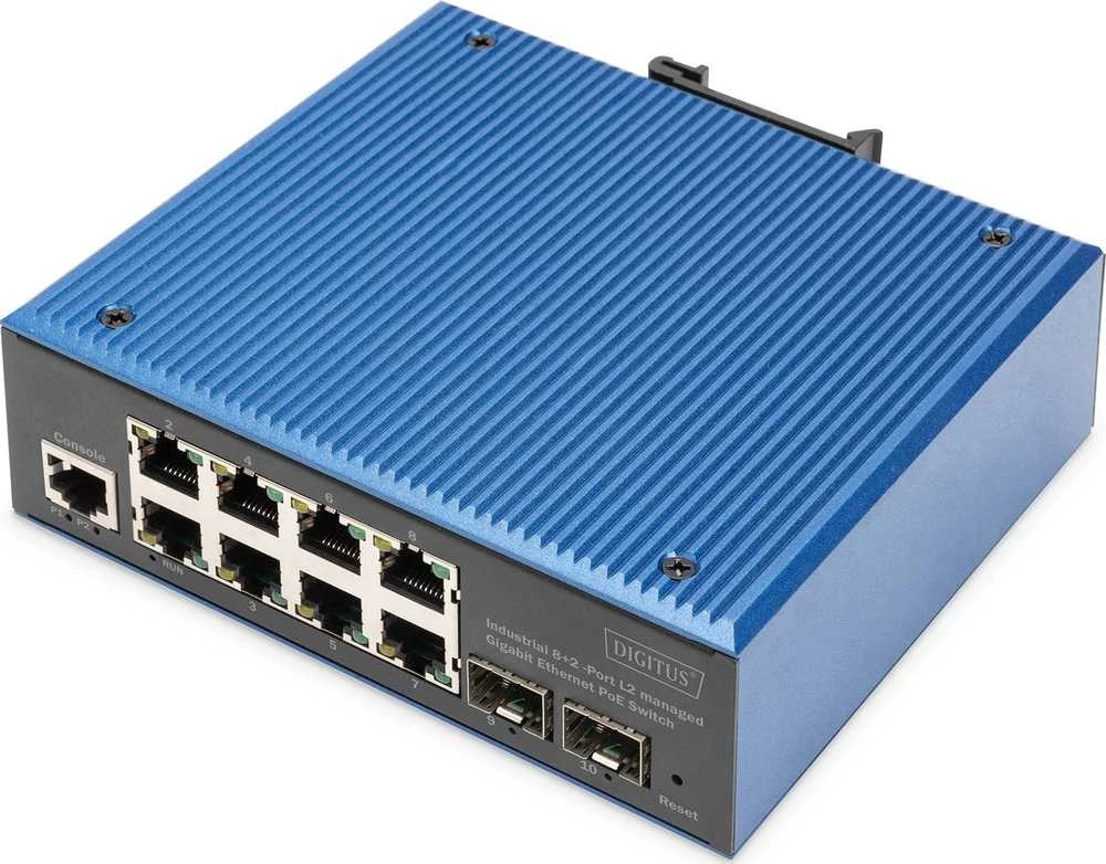 Šakotuvas Digitus DN-651157 tinklo komutatorius Valdomas L2 Gigabit Ethernet (10/100/1000) Juoda, Mėlyna