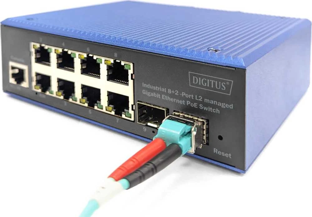 Šakotuvas Digitus DN-651157 tinklo komutatorius Valdomas L2 Gigabit Ethernet (10/100/1000) Juoda, Mėlyna