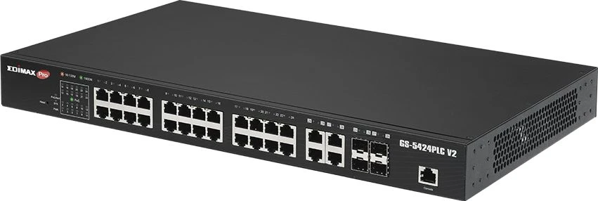 Šakotuvas EDIMAX 28 Port Gigabit PoE Switch 4x RJ45/4x SFP Combo Jungtys
