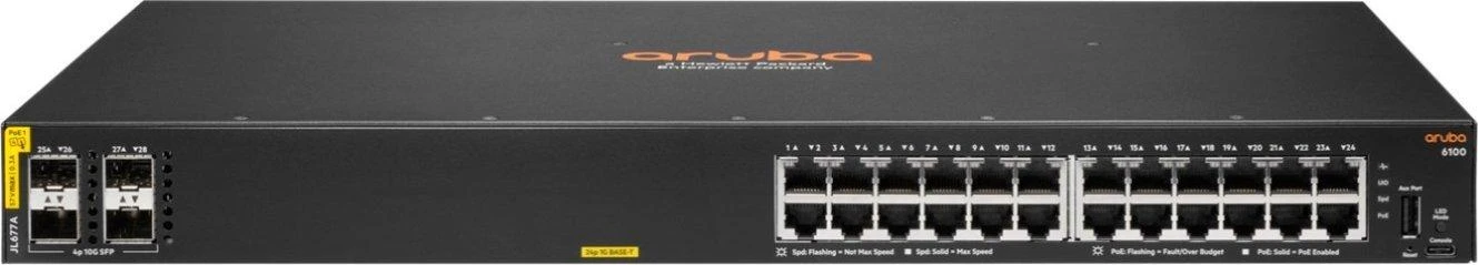 Šakotuvas Hewlett Packard (HP) Jungiklis HP Aruba CX 6100 24G (JL677A)