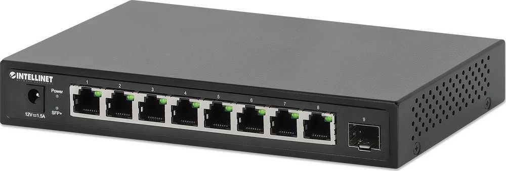 Šakotuvas INTELLINET 8 prievadų 2,5G komutatorius 8xRJ45 1xSFP+