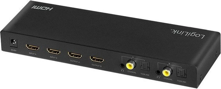 LogiLink Jungiklis 4x2 hdmi, 4k 60hz, su pultu