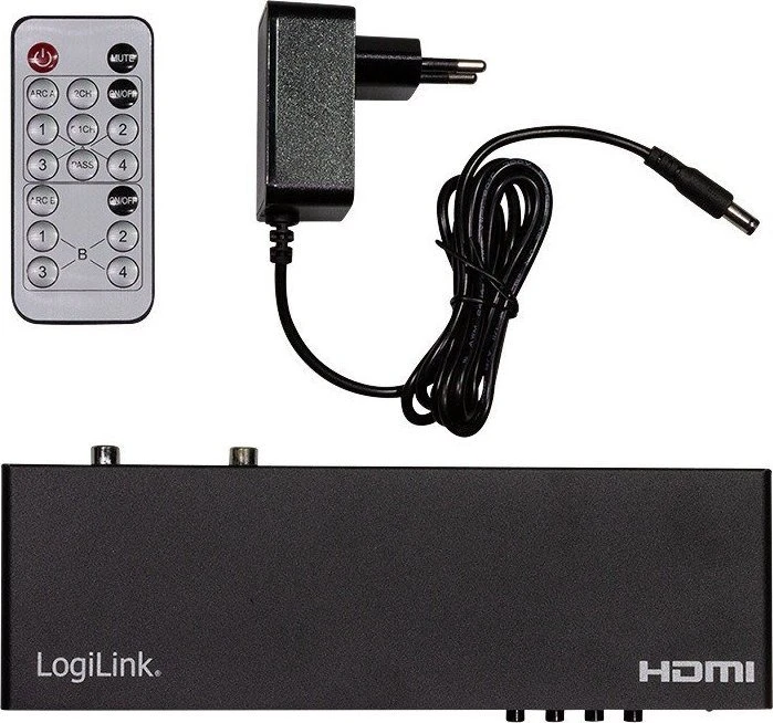 LogiLink Jungiklis 4x2 hdmi, 4k 60hz, su pultu