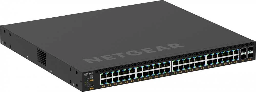 Šakotuvas NETGEAR GSM4352 valdomas L3 gigabito Ethernet (10/100/1000) maitinimas per Ethernet (PoE) 1U Juodas
