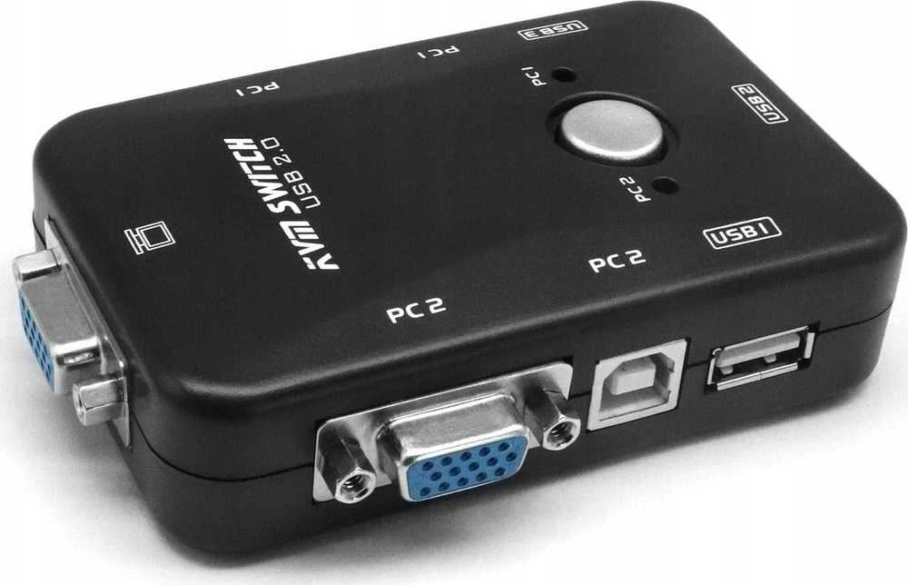 Pawonik jungiklis KVM VGA SWITCH 2X1 SWITCH 3XUSB HUB BOX