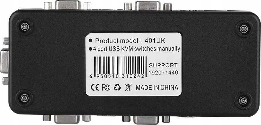 Pawonik jungiklis KVM VGA SWITCH 4X1 SWITCH 3XUSB HUB BOX