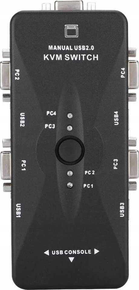 Pawonik jungiklis KVM VGA SWITCH 4X1 SWITCH 3XUSB HUB BOX