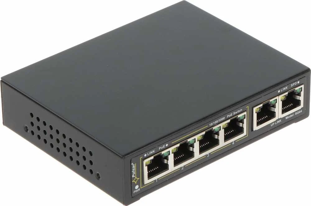 Šakotuvas SWITCH POE SG-64 4 PRIEVADŲ PULSAR