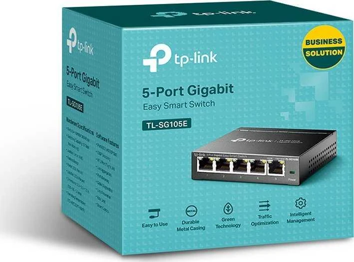 Šakotuvas TP-Link TL-SG105E 5-PORT GBIT - EASY SMART SWITCH