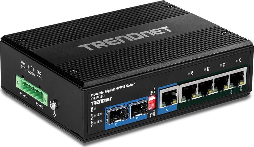 Šakotuvas Carruzzo Trendnet TI-UPG62 tinklo komutatorius Ne-valdomas L2 Gigabit Ethernet (10/100/1000) Maitinimas per Eternetą (PoE) Juoda