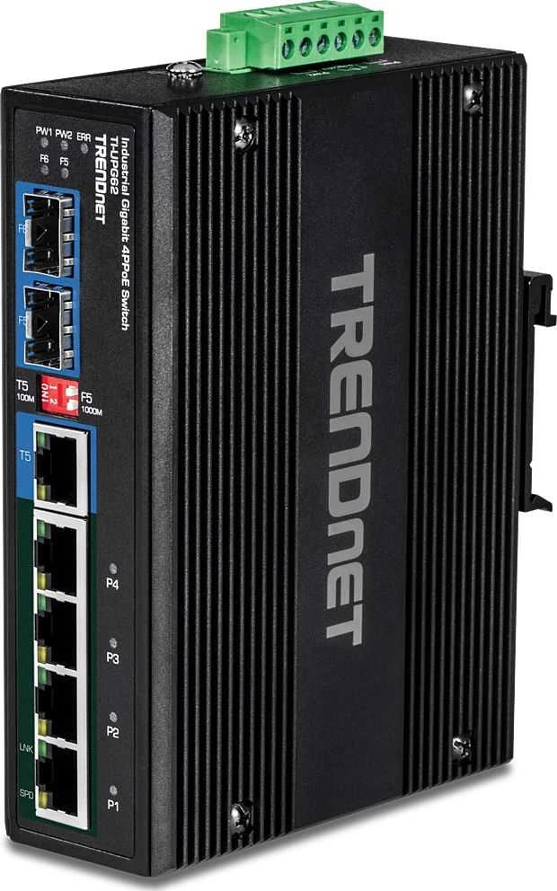 Šakotuvas Carruzzo Trendnet TI-UPG62 tinklo komutatorius Ne-valdomas L2 Gigabit Ethernet (10/100/1000) Maitinimas per Eternetą (PoE) Juoda