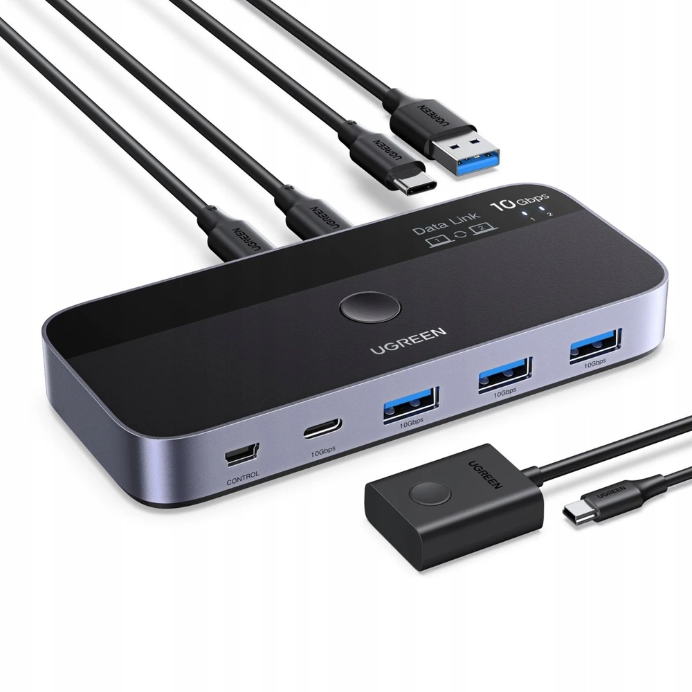 Ugreen jungiklis USB-C USB-A 10Gb/s - pilka