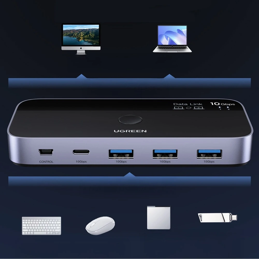 Ugreen jungiklis USB-C USB-A 10Gb/s - pilka