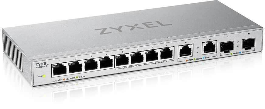Šakotuvas Tinklo Komutatorius - Zyxel XGS1010-12 Ne-valdomas Gigabit Ethernet (10/100/1000) Pilka