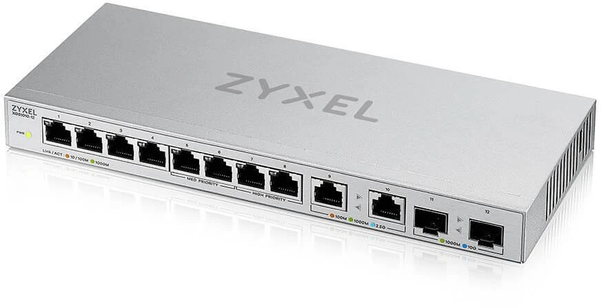 Šakotuvas Tinklo Komutatorius - Zyxel XGS1010-12 Ne-valdomas Gigabit Ethernet (10/100/1000) Pilka