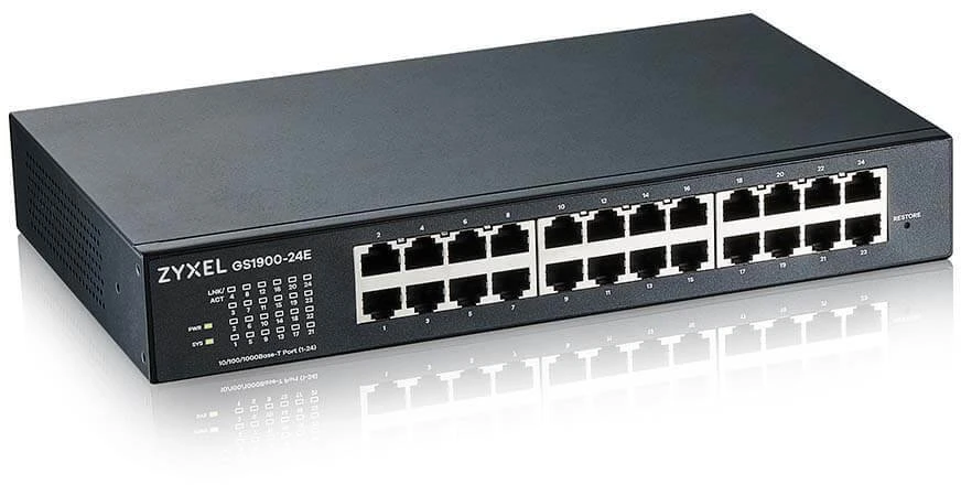 Šakotuvas ZYXEL GS1900-24E V3, 24-PORT GBE L2 SMART SWITCH, DESKTOP, FANLESS (5Y WARRANTY)