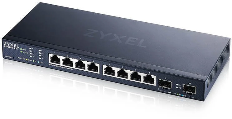 Šakotuvas ZYXEL XMG1915-10E, 8 prievadų 2,5 GBE, 2 SFP+ išmanusis komutatorius, hibridinis režimas, autonominis arba „Nebulaflex“ debesis (5 metų garantija)