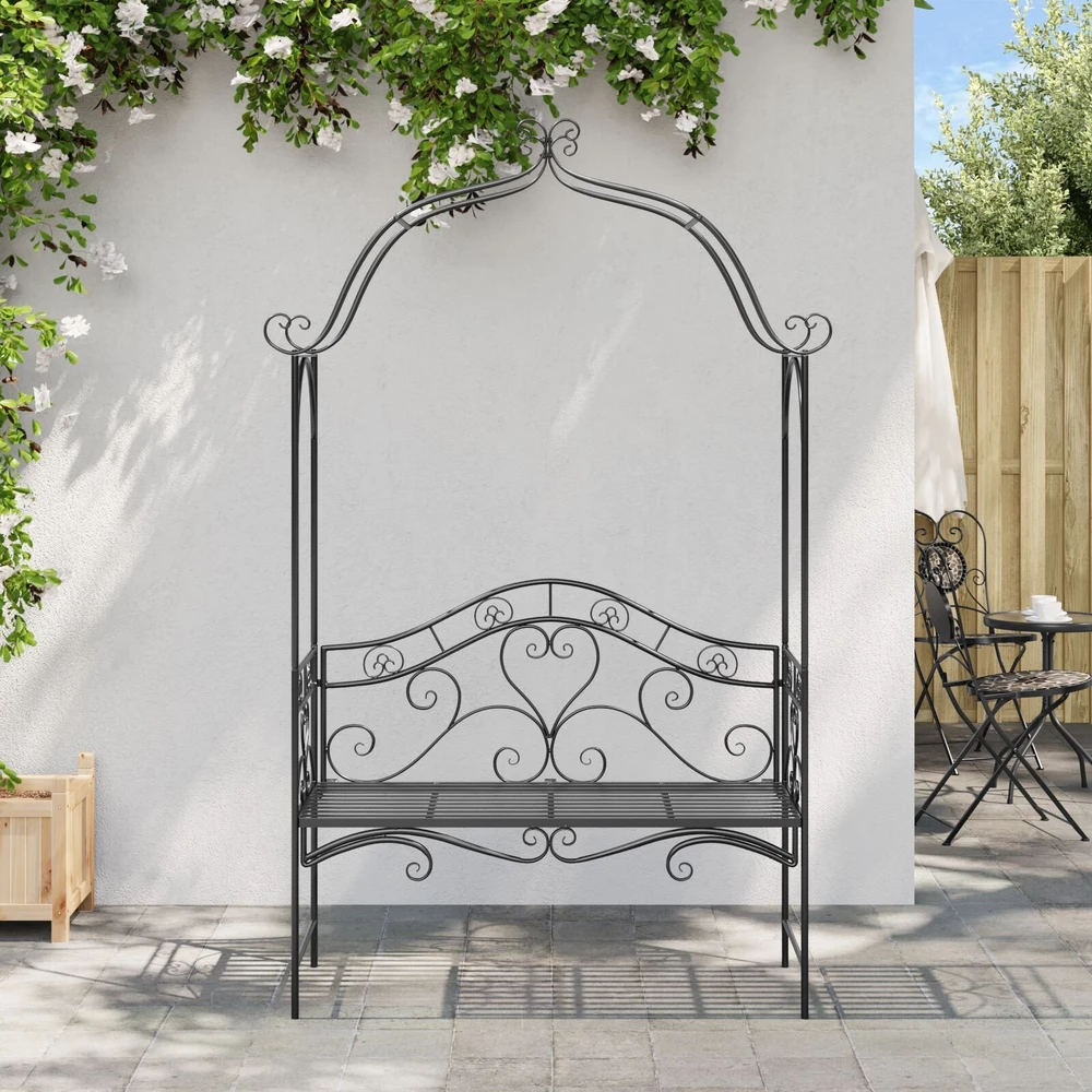 Sodo suolas Juoda 121 x 48 x 200 cm Plienas