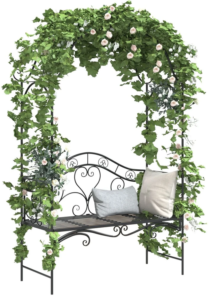 Sodo suolas Juoda 121 x 48 x 200 cm Plienas