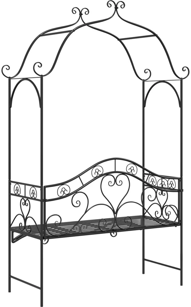 Sodo suolas Juoda 121 x 48 x 200 cm Plienas