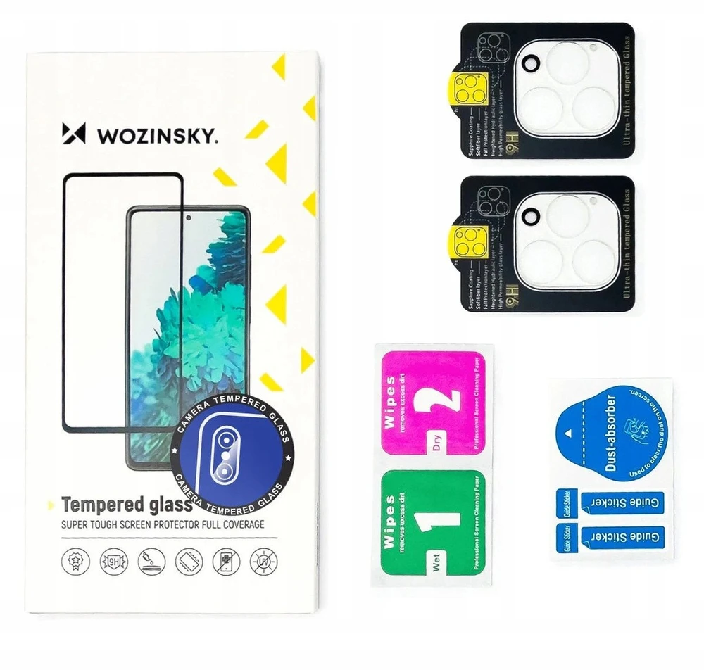 Wozinsky Full Camera Glass skirtas iPhone 17 Pro, Juodas, Set of 2