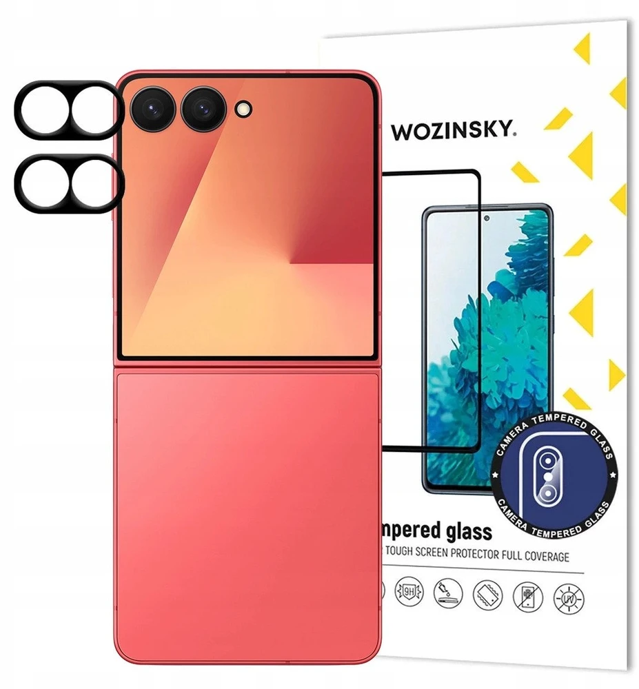 Juodas Wozinsky Full Camera Glass skirtas Samsung Galaxy Z Flip 7, Set of 2