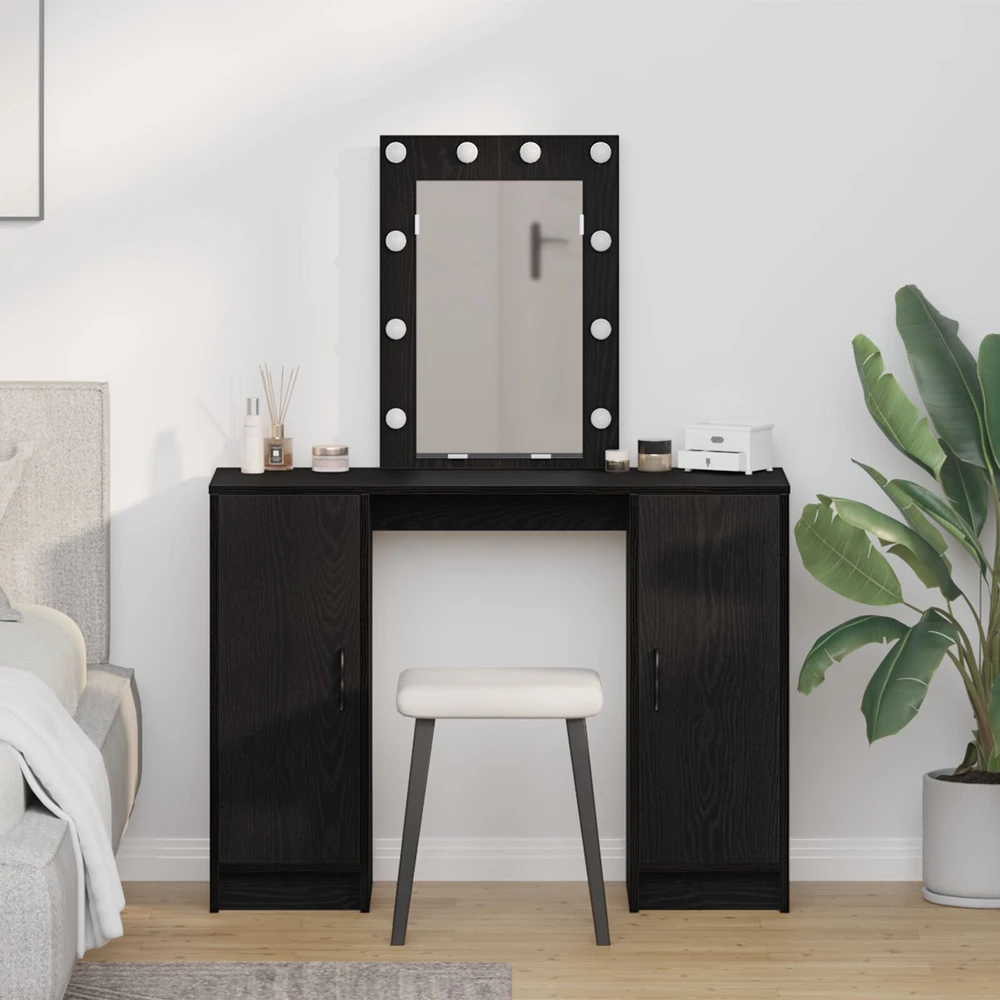 Makiažo stalas Juoda 102 x 33 x 135 cm Apdirbta mediena