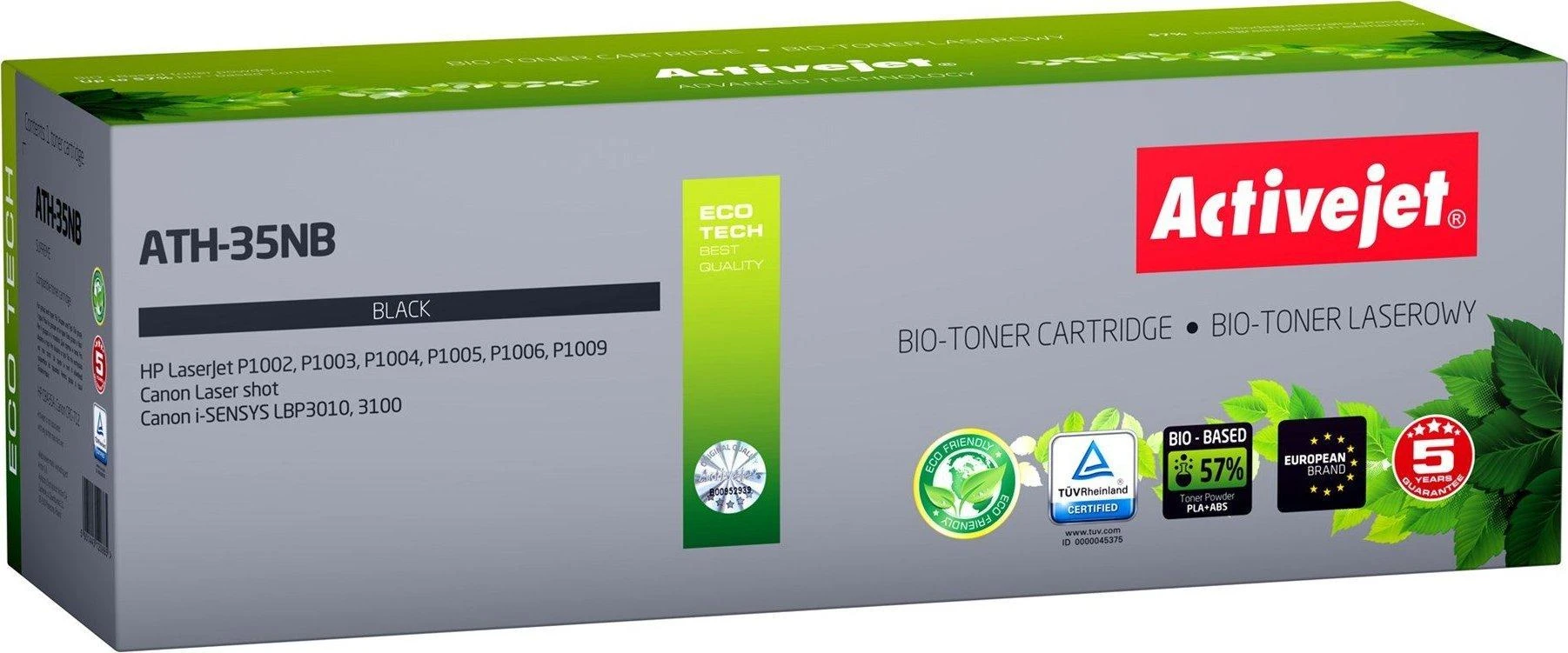 Toneris - Activejet BIO ATH-35NB, Juodas, 1800 Puslapių