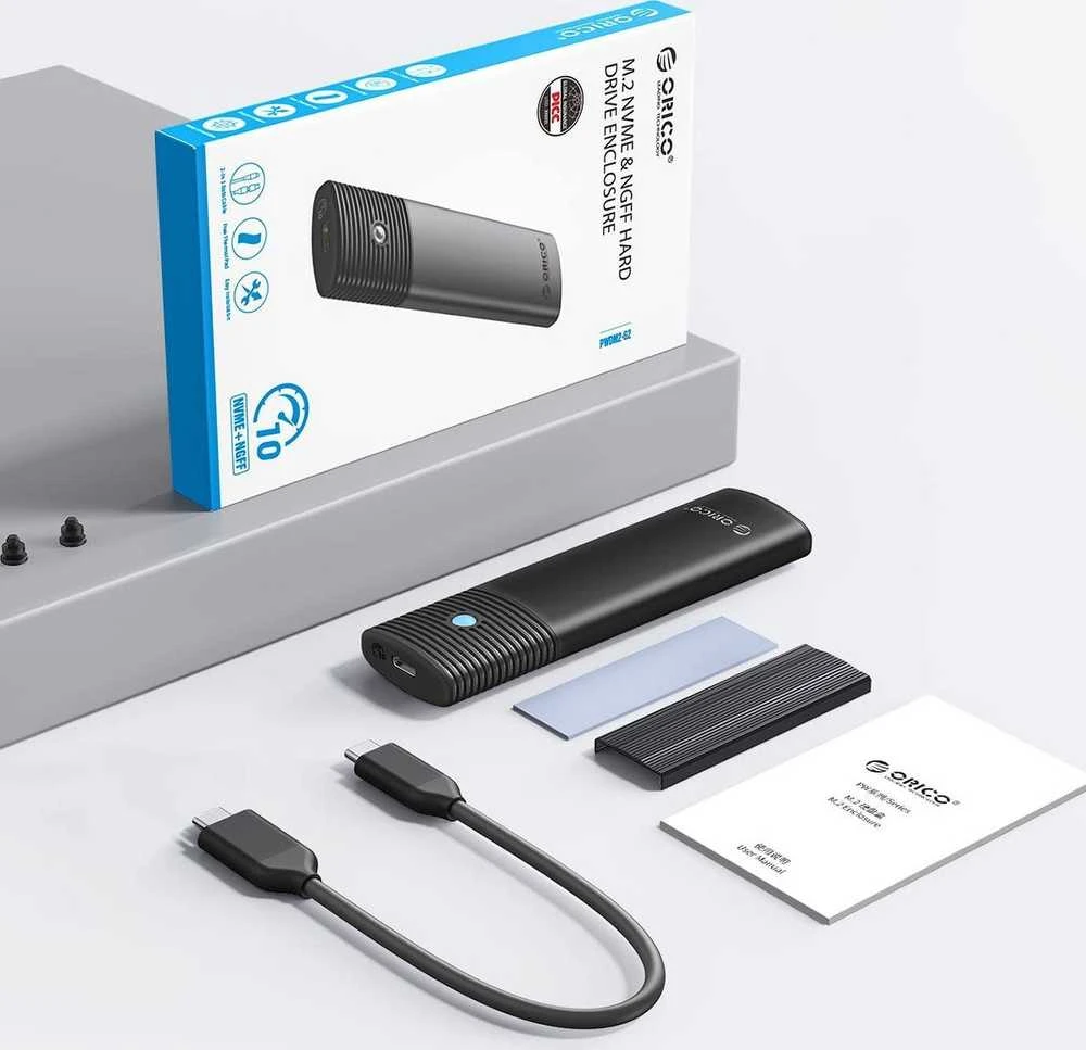 ORICO M.2 ENCLOSURE, USB 3.2 Gen 2 Type-C M.2 NVMe / SATA SSD