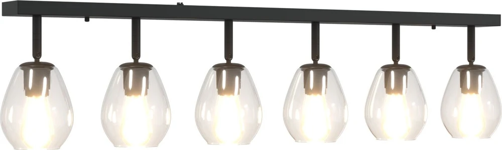 Pakabinamas šviestuvas Lubų prožektorius Juoda 110,5 x 13 x 26 cm Stiklas ir metalas