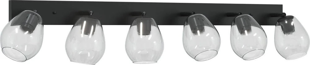 Pakabinamas šviestuvas Lubų prožektorius Juoda 110,5 x 13 x 26 cm Stiklas ir metalas
