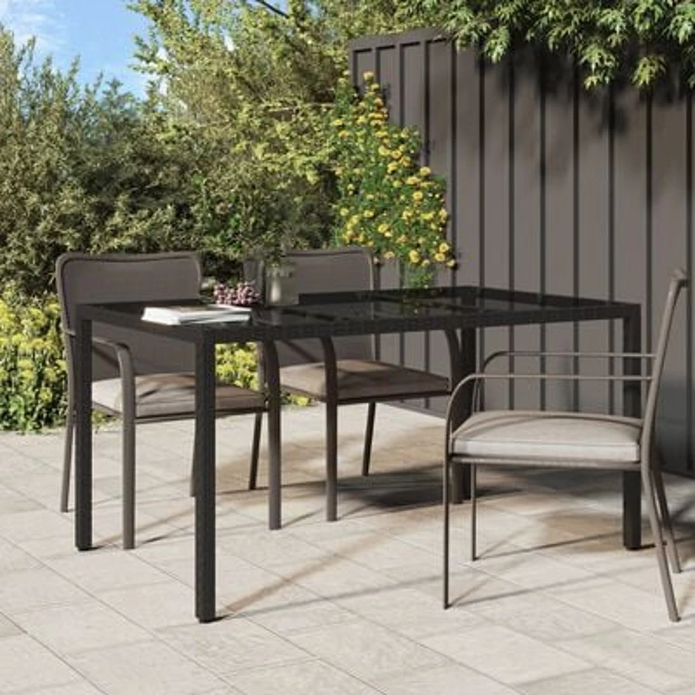 Sodo stalas Juoda 150 x 90 x 75 cm poliratanas