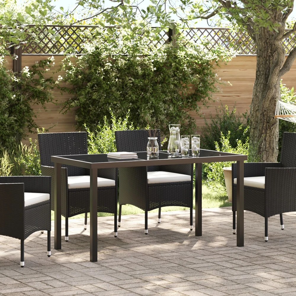 Sodo stalas Juoda 140 x 70 x 73 cm metalas