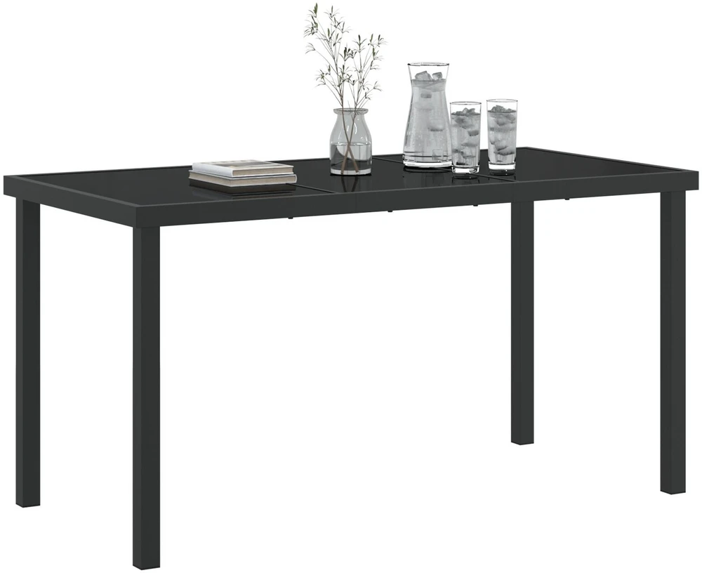 Sodo stalas Juoda 140 x 70 x 73 cm metalas